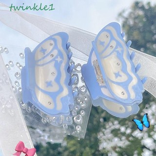 Twinkle1 กิ๊บติดผม ประดับเพทาย คริสตัล รูปผีเสื้อน่ารัก สีรุ้ง สําหรับผู้หญิง