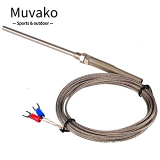 Muvako โพรบเซนเซอร์อุณหภูมิ สเตนเลส 0-400°C K-Type เทอร์โมคัปเปิล สกรู M8 กันน้ํา ยาว 10 ซม. 300 ซม.