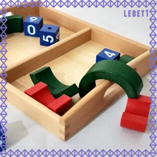 [Lebet] Montessori ถาดไม้ สองช่อง สําหรับใส่ของเล่นการ์ด