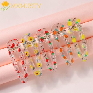 Mxmusty กิ๊บติดผม พิมพ์ลายการ์ตูนผลไม้ ดอกไม้ สําหรับเด็ก
