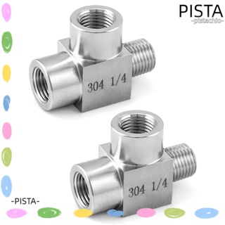 Pista ชุดข้อต่อท่อ ตัวผู้ เกลียวตัวเมีย สเตนเลส 304 1/4 นิ้ว 304 1/4 นิ้ว สีเงิน ทนทาน 2 ชิ้น