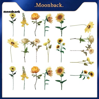 &lt;moonback&gt; สติกเกอร์ลายดอกไม้ มีกาวในตัว กันน้ํา คุณภาพสูง สําหรับตกแต่งสมุดภาพ สวน Diy 20 แผ่น