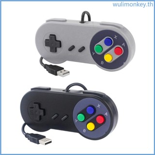 Wu จอยแพดควบคุมเกม แบบใช้สาย Usb สไตล์เรโทร สําหรับ SNES Emulators