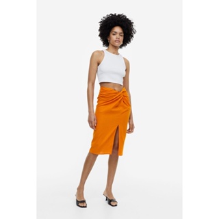 H&amp;M  Woman Knot-detail linen-blend skirt 1159706_1