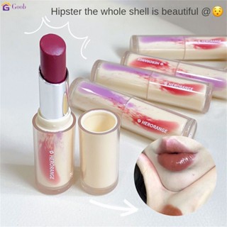 HERORANGE ลิปสติก ให้ความชุ่มชื้น กระจก ลิปสติก เจลลี่ Doodle Lipstick Female 【goob】