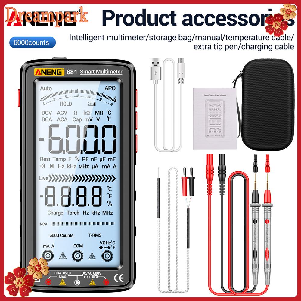 ANENG 683 682 681 มัลติมิเตอร์ดิจิตอลอัจฉริยะ AC/DC ความจุ มิเตอร์ ไดโอด ทดสอบ