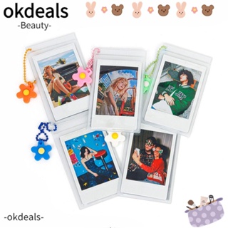 Okdeals โปสการ์ด PVC แบบใส ขนาดเล็ก 3 นิ้ว พกพาง่าย กันน้ํา สําหรับเก็บโปสการ์ด รถบัส 5 ชิ้น