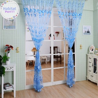 Habitatport Valances ผ้าม่าน ผ้าเชียร์ ลายดอกทิวลิป สําหรับประตู หน้าต่าง