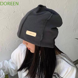 Doreen หมวกถัก หมวกบอนเน็ต หมวกสตรีท อบอุ่น ป้ายโลหะ ชาย หญิง หมวกวอร์มผู้หญิง