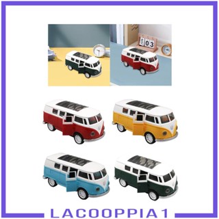 [Lacooppia1] โมเดลรถบัสโลหะ ขนาดเล็ก 1: 32 พร้อมประตูเปิด ของเล่นเสริมการเรียนรู้ สําหรับตกแต่งบ้าน