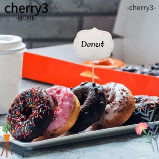 Cherry3 ป้ายธงไม้ไผ่เปล่า 5.9 นิ้ว สีขาว สําหรับตกแต่งคัพเค้ก บุฟเฟ่ต์ 120 ชิ้น