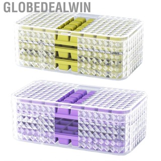 Globedealwin Ice Cubes Tray  Double Layer Maker Mold 64 Grids Multipurpose Press Release Durable  Grade Plastic for Kitchen