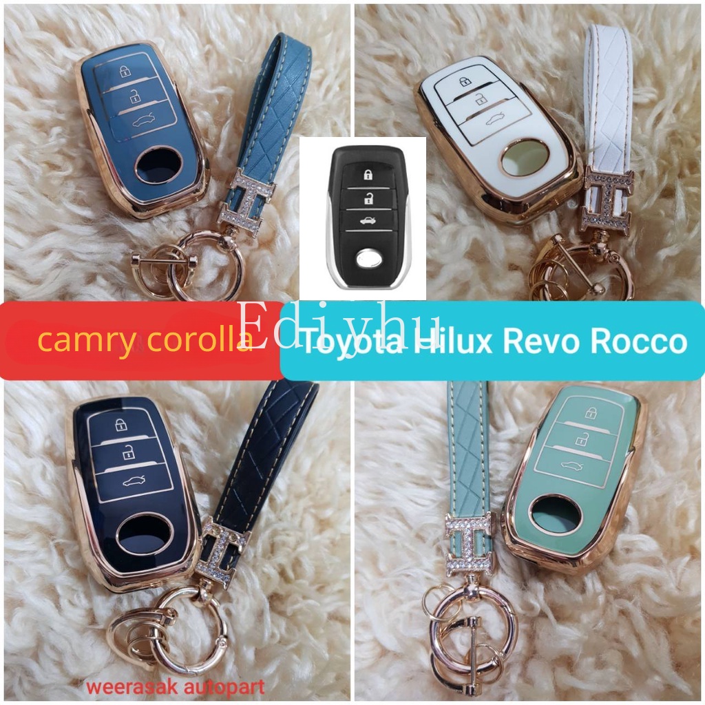 เคสกุญแจรีโมทรถยนต์ TPU สําหรับ Toyota Hilux Revo Rocco YARIS Vitz corolla camry land Cruiser alphard rav4 Lite Ace Town Ace CH-R