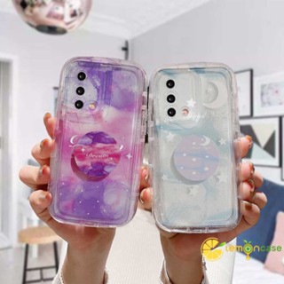 เคสโทรศัพท์มือถือ ป้องกันเลนส์ ลายดาว พร้อมขาตั้ง สําหรับ OPPO A15 A54 A5S A77S A17 A17K A57 A3S A76 A96 A16 A95 A55 A7 A5 A9 A31 A53