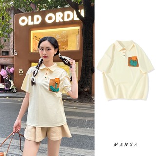 MANSA summer floral shirt เสื้อเชิ้ตแขนสั้น เสื้อลายดอก เสื้อ ผู้หญิง