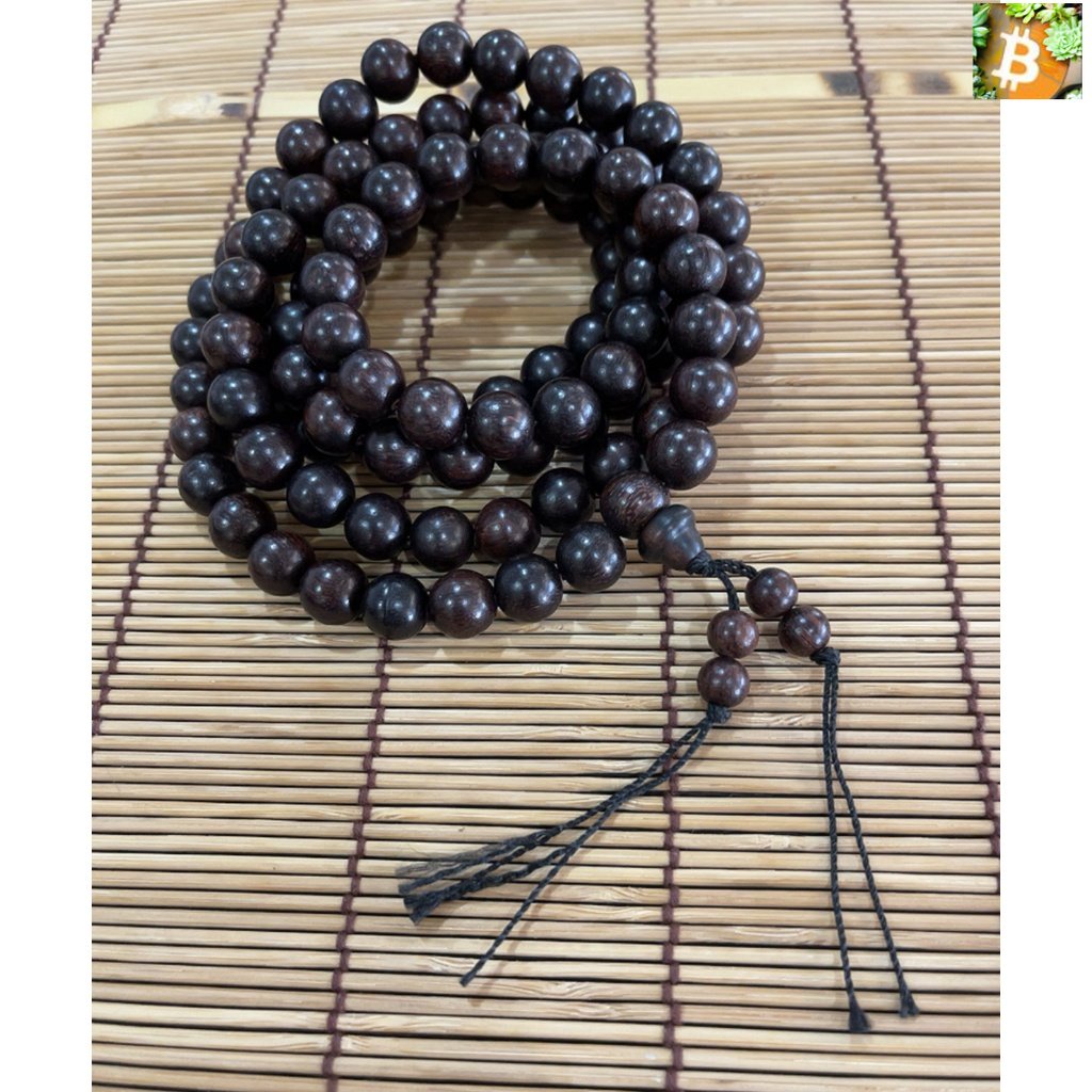 bitcoin สร้อยคอประคำไม้พะยูง 8-9 มม. 108 เม็ด(เกรดพรีเมี่ยม) ใช่เลย