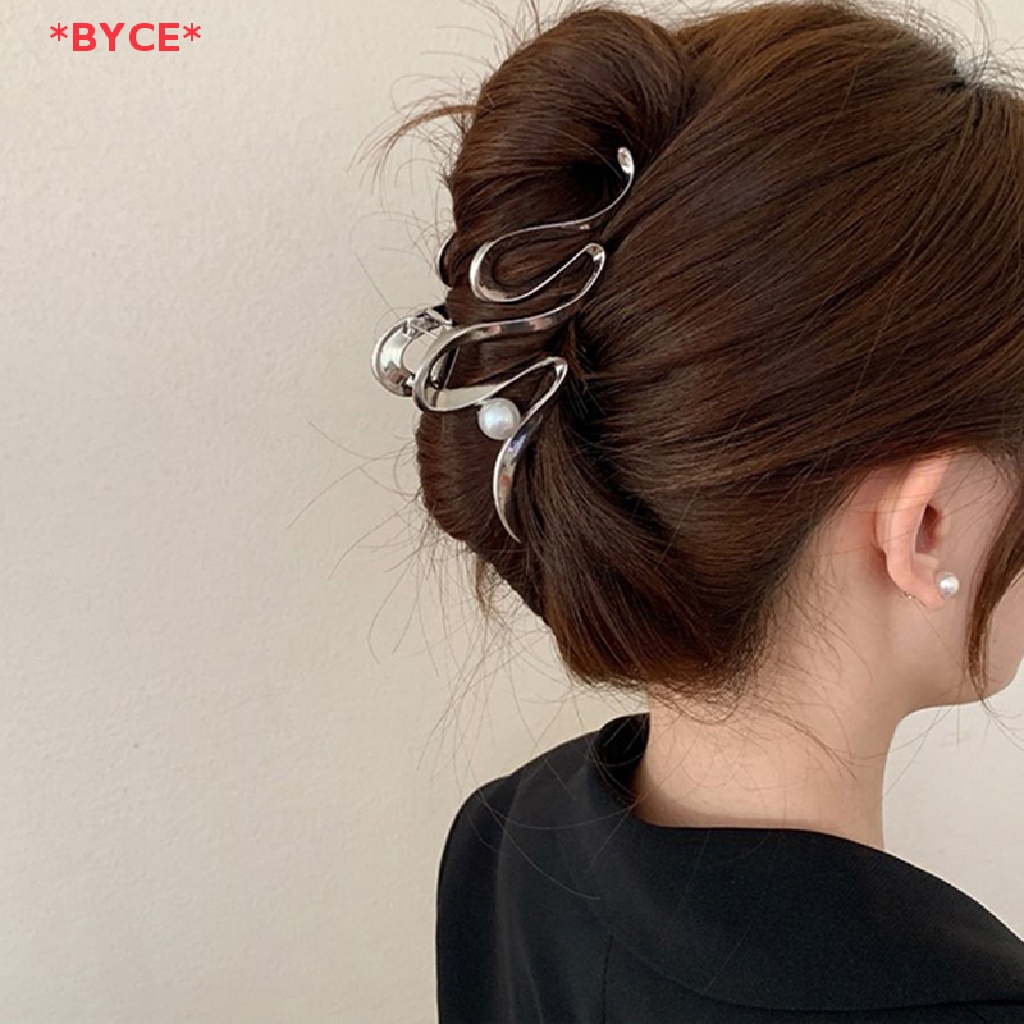 Byce> กิ๊บติดผมหางม้า โลหะผสม ไข่มุก สีทอง 11.5 ซม. เครื่องประดับผม สําหรับผู้หญิง