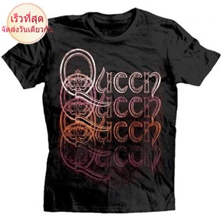 CT100%cotton เสื้อ ยืด ผ้า มัด ย้อม Bravado Queen Repeat Logo T-Shirt men เสื้อ ยืด ผู้ชาย คอกลม โอเวอร์ ไซส์