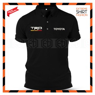 เสื้อยืดโปโล ผ้าฝ้าย พิมพ์ลายโลโก้ Toyota TRD Tricolour AE86 Baju Lelaki สไตล์วินเทจ