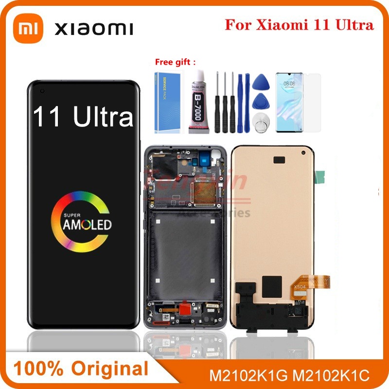 6.81 "; Xiaomi Mi 11 Ultra จอแสดงผล LCD หน้าจอสัมผัสสําหรับ Xiaomi11Ultra Mi11Ultra M2102K1G M2102K1