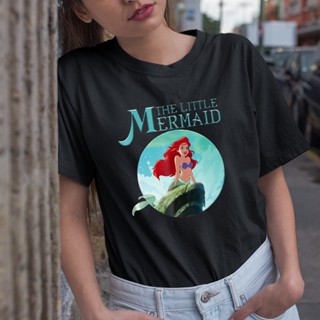 เสื้อยืดแขนสั้นฤดูร้อนใหม่ผลิตภัณฑ์ Ariel Little Mermaid การพิมพ์ Disney Dropship ครอบครัวดูชุด Harajuku ผู้ใหญ่ Unisex