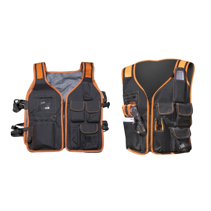 Cc Work Vest Tool Vest Bag ชุดบํารุงรักษาความปลอดภัยหลายกระเป๋าสําหรับช่างไม้