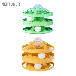 NEPTUNER Cat Interactive Toy Ball สามชั้น Trackball Tower Turntable Circular Track พร้อมลูกบอลเคลื่อนที่