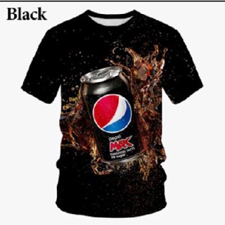 เสื้อยืดแขนสั้นลําลอง พิมพ์ลาย Pepsi 3 มิติ แฟชั่นฤดูร้อน สําหรับผู้ชาย