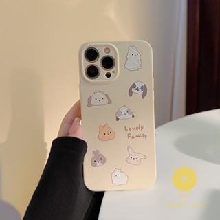 For เคสไอโฟน 14 Pro Max [Rabbit Family] เคส Phone Case For iPhone 14 Pro Max Plus 13 12 11 For เคสไอโฟน11 Ins Korean Style Retro Classic Couple Shockproof Protective TPU Cover Shell