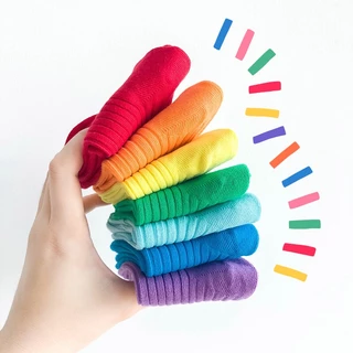 ถุงเท้าเด็ก ข้อกลาง หลากสี (1-12 ปี) พร้อมส่งจากไทย