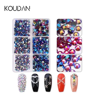 เพชรติดเล็บ อะไหล่ติดเล็บ อุปกรณ์ ทําเล็บ อะไหล่ติด สีแฟลช เพชรตกแต่ง nail พลอยเทียม สีแฟลช SS4-SS12 1728 ชิ้น KOUDAN