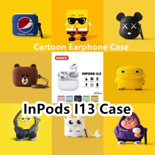 【Ĕĕ】เคสหูฟัง แบบนิ่ม ลายการ์ตูนหมี สีชมพู สําหรับ InPods i13 InPods i13