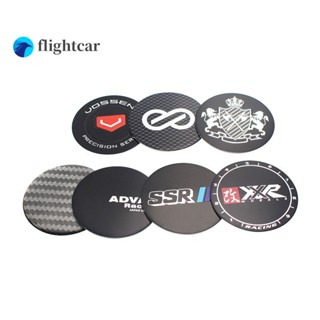 Flightcar สติกเกอร์โลโก้เปล่า 50 มม. สําหรับติดตกแต่งล้อรถยนต์ ADVAN ENKEI VOSSEN HRE VIP SSR XXR 4 ชิ้น ต่อล็อต