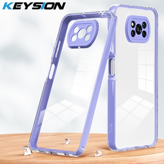 Keysion เคสโทรศัพท์มือถือ TPU PC ใส กันกระแทก ปิดด้านหลัง สําหรับ Xiaomi POCO X3 Pro X3 NFC 2 in 1 POCO X3 NFC