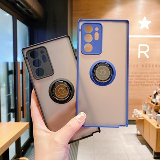 เคสแข็ง เนื้อแมตต์ Samsung Galaxy Note 8 9 Note 20 Ultra 10 + Plus ที่ใส่แหวนแม่เหล็ก TPU เคสโทรศัพท์กันกระแทก