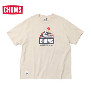 Chums/chacha Bird เสื้อยืดลําลอง แขนสั้น พิมพ์ลาย เหมาะกับการตั้งแคมป์กลางแจ้ง สไตล์ญี่ปุ่น สําหรับผู้ชาย และผู้หญิง