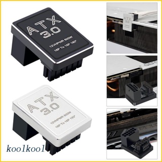 Kool อะแดปเตอร์พาวเวอร์ซัพพลาย การ์ดกราฟฟิค PCIe5.0 ATX3.0 12VHPWR 12+4 16P 600W ตัวผู้ เป็นตัวเมีย 180 องศา