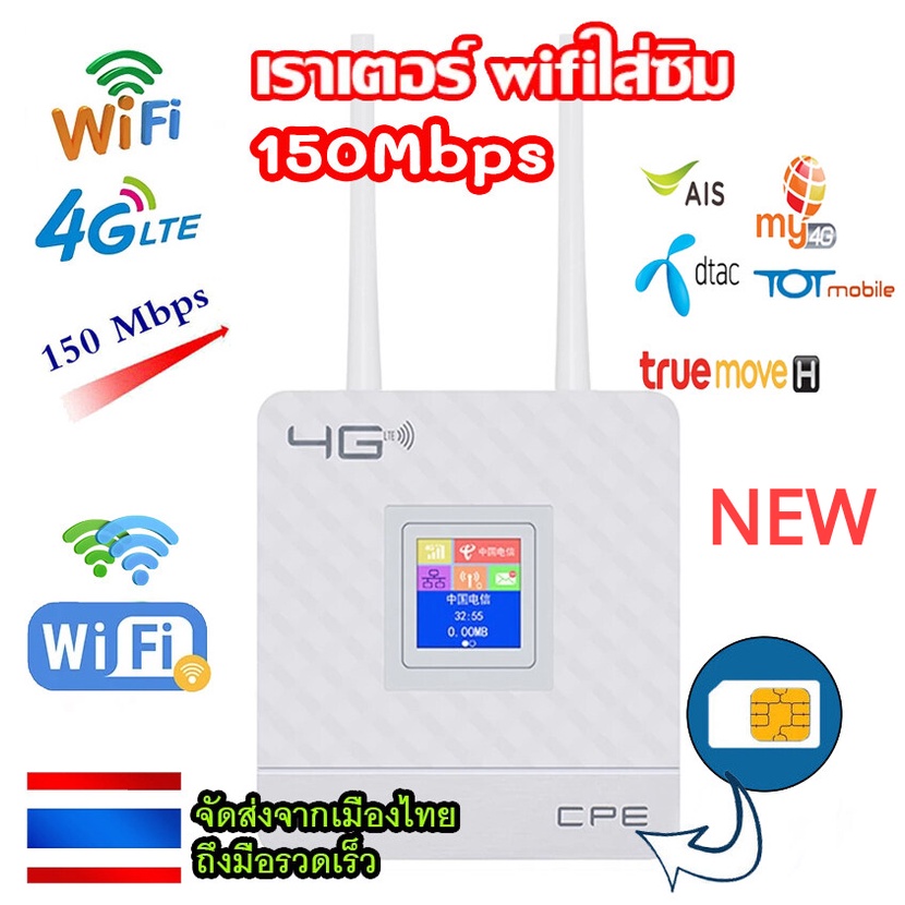 🚀ส่งของเดี๋ยวนี้🚀4G เราเตอร์ซิมการ์ด CAT4 150Mbps Wireless CPE SIM เราเตอร์ 4G LTE FDD/TDD ปลดล็อก R