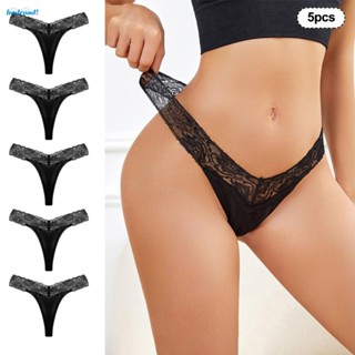 【HODRD】Panties Women 5-pack Lace Lingerie See Through Sexy String Transparent【Fashion】