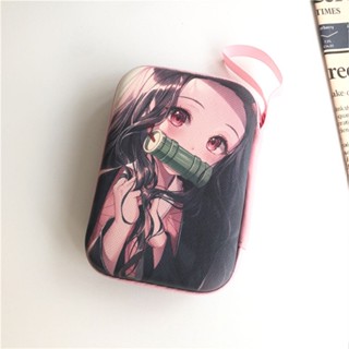 กระเป๋าเคส PU ลายดาบพิฆาตอสูรน่ารัก แบบพกพา สําหรับเก็บสายชาร์จ สาย USB หูฟัง