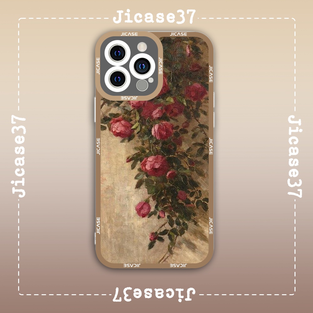 Jicase Aesthetic Roses Anime Manga Square Edge เคส iphone