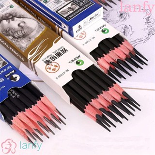 Lanfy ดินสอสเก็ตช์ 12B 14B 3B 4B 5B 6B 2B สีดํา 12 ชิ้น