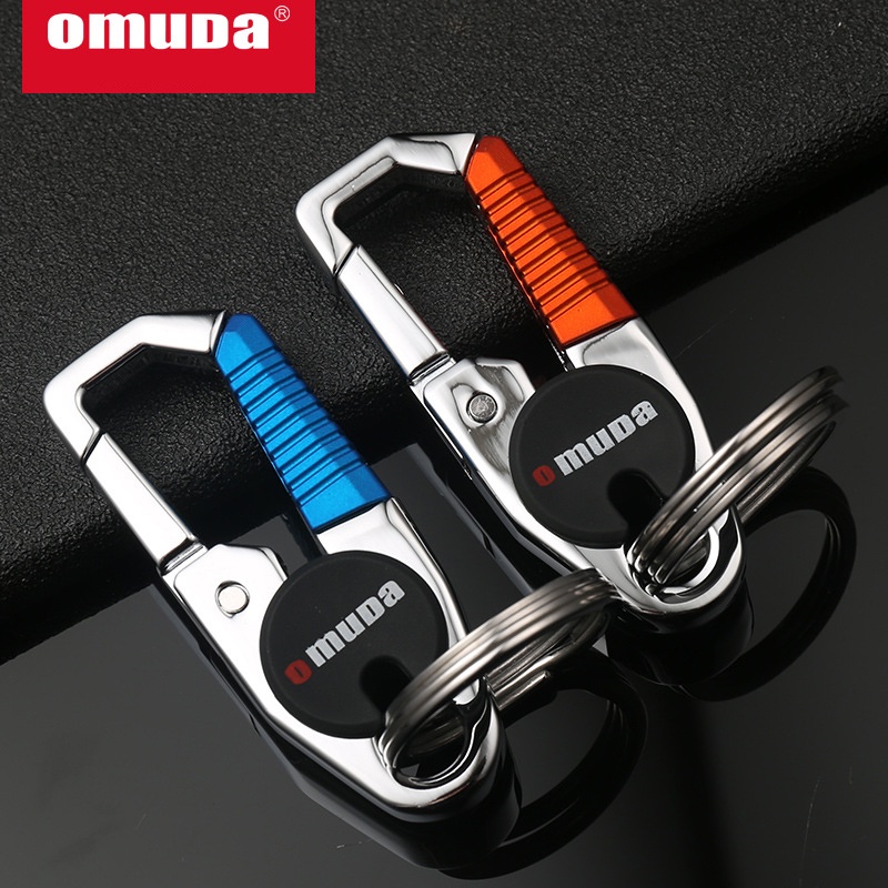 Omuda พวงกุญแจแฟชั่นสําหรับผู้ชายพวงกุญแจของขวัญวันเกิดโลหะผสมสังกะสีแหวนกุญแจโลหะรถจัดแต่งทรงผมอุปก