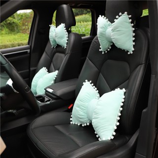 New Macaron Color Automotive Headrest Plush Comfortable Skin-Friendly Car Seat Neck Pillow Back Cushion Fashion Car Sticker Car Universal Car headrests Waist Pillow  Car interior accessories