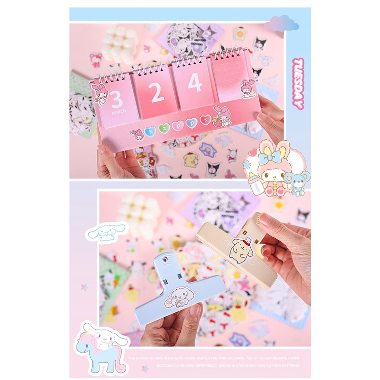 SANRIO สติกเกอร์ ลายซานริโอ้ HD น่ารัก สําหรับติดตกแต่งเครื่องเขียน DIY 100 ชิ้น ต่อถุง - รูปที่ 5
