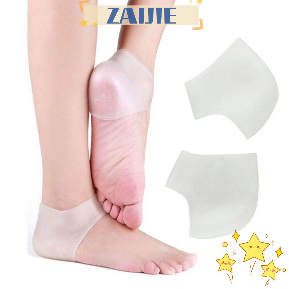 ZAIJIE 2pcs New Silicone Gel Feet Skin Care Heel Protector Heel Sleeves Dry Crack Healing Prevent Blister Foot Heel Socks Moisturizing Cracked Foot Skin Care
