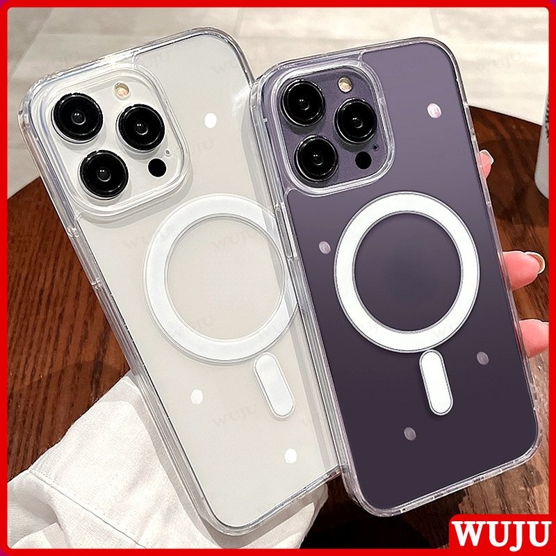WUJU เคสโทรศัพท์มือถืออะคริลิคใส แบบแข็ง แม่เหล็ก กันกระแทก สําหรับ เคส เข้ากันได้สำหรับ เคสไอโฟน Case Compatible For iPhone 17 16 11 12 13 14 15 Pro Max Plus Air