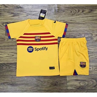 ใหม่ Barcelona 3away เสื้อเชิ้ตลําลอง คุณภาพสูง สําหรับเด็ก เหมาะกับการเล่นกีฬาฟุตบอล 2223