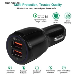 Flashquick qc3.0 2usb ที่ชาร์จในรถยนต์ 5v 3.1a ชาร์จเร็ว โทรศัพท์มือถือ พร้อมคอมพิวเตอร์ Nice