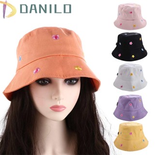 DANILO Casual Style Bucket Hat Travel Sun Cap Visor Cap Beach Flower Korean Cotton Girl For Women Sun Protection/Multicolor